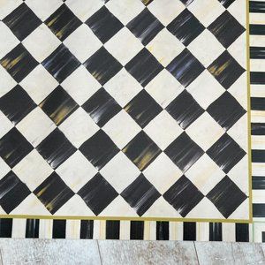 New MacKenzie-Childs Black & White Rug/Mat 3'x5'
